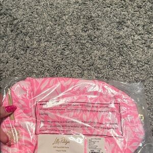 Lilly Pulitzer Pink and White Cosmetic Bag